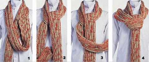 男士圍巾系法圖解三